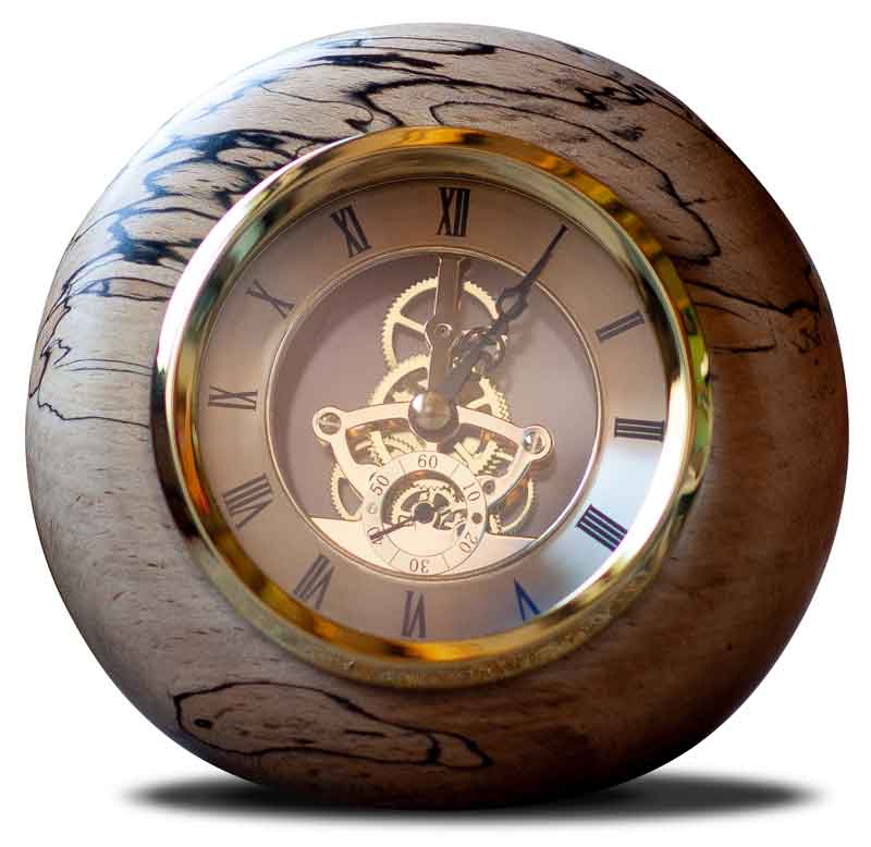 cut-out-800px Turned walnut clock